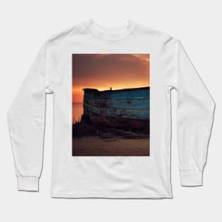 Apocalyptic looking boat at shore Long Sleeve T-Shirt